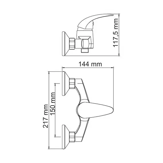 СМЕСИТЕЛЬ ДЛЯ ДУША WASSERKRAFT ISEN 2602