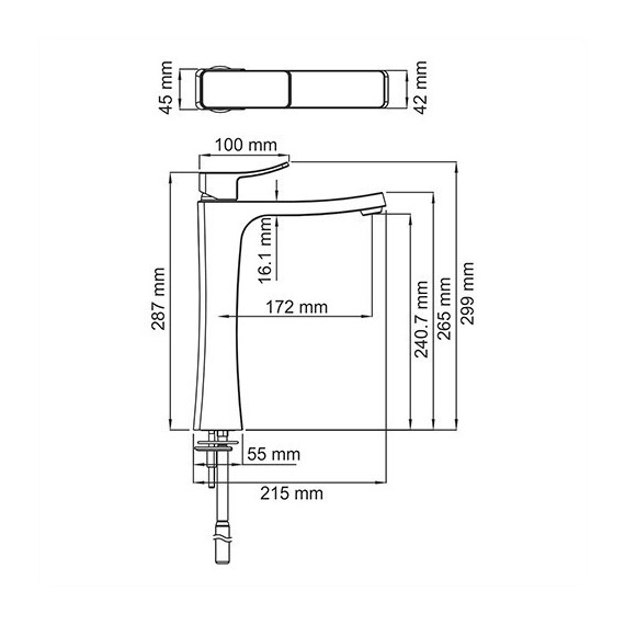 СМЕСИТЕЛЬ ДЛЯ УМЫВАЛЬНИКА WASSERKRAFT ALLER 1063H