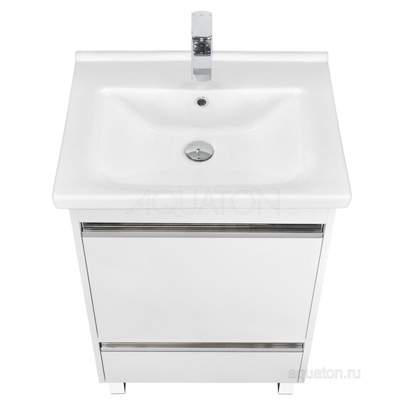 ТУМБА С РАКОВИНОЙ AQUATON КАПРИ 60 БЕЛЫЙ ГЛЯНЕЦ