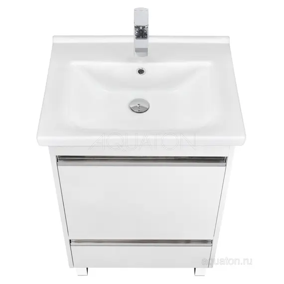 ТУМБА С РАКОВИНОЙ AQUATON КАПРИ 60 БЕЛЫЙ ГЛЯНЕЦ