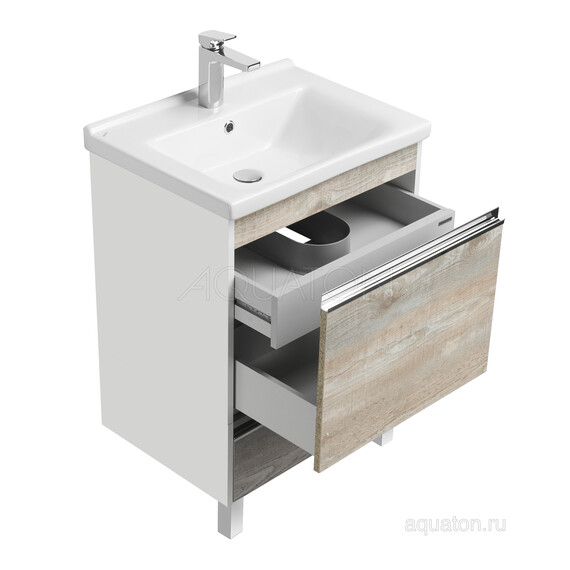 ТУМБА С РАКОВИНОЙ AQUATON КАПРИ 60 БЕТОН ПАЙН