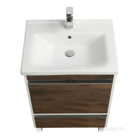 ТУМБА С РАКОВИНОЙ AQUATON КАПРИ 60 ТАКСОНИЯ ТЕМНАЯ