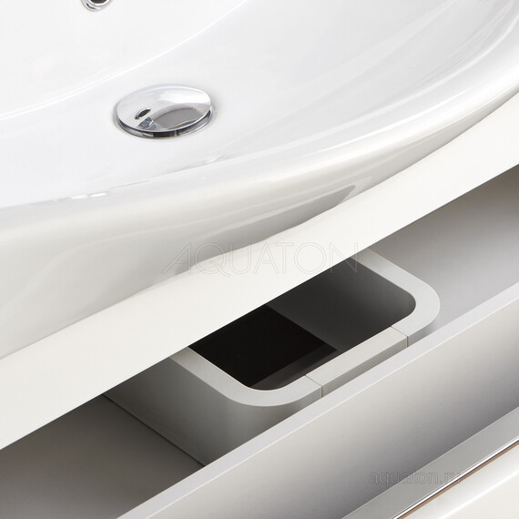 ТУМБА С РАКОВИНОЙ AQUATON КАПРИ 80 БЕЛЫЙ ГЛЯНЕЦ