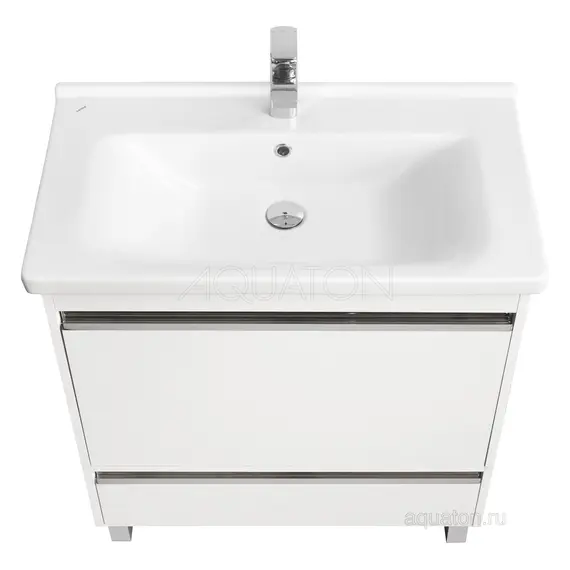 ТУМБА С РАКОВИНОЙ AQUATON КАПРИ 80 БЕЛЫЙ ГЛЯНЕЦ