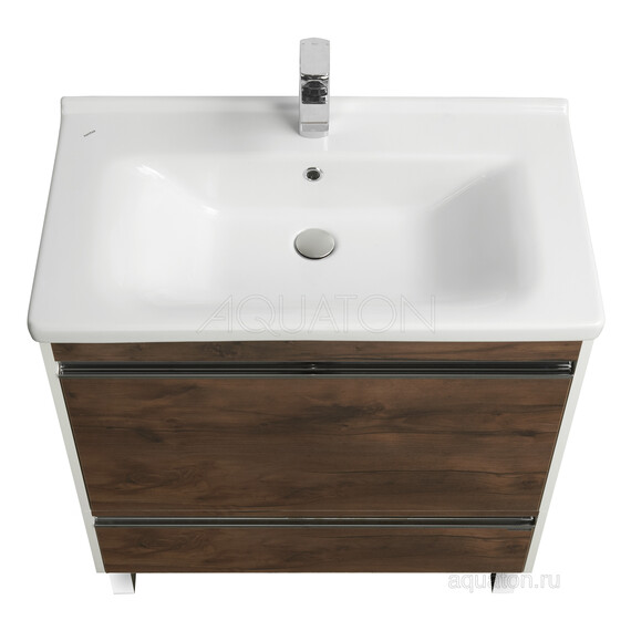 ТУМБА С РАКОВИНОЙ AQUATON КАПРИ 80 ТАКСОНИЯ ТЕМНАЯ