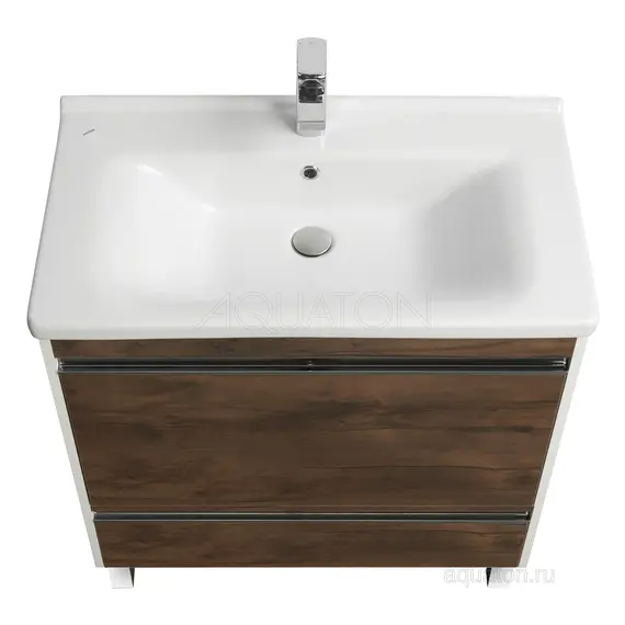 ТУМБА С РАКОВИНОЙ AQUATON КАПРИ 80 ТАКСОНИЯ ТЕМНАЯ