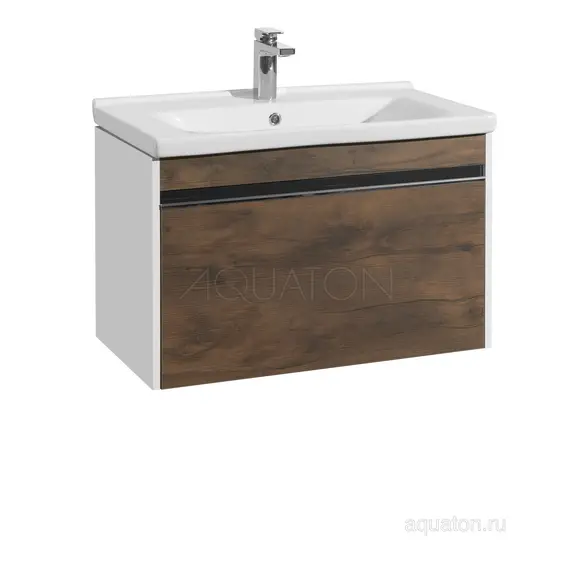 ТУМБА С РАКОВИНОЙ AQUATON КАПРИ 80 ТАКСОНИЯ ТЕМНАЯ