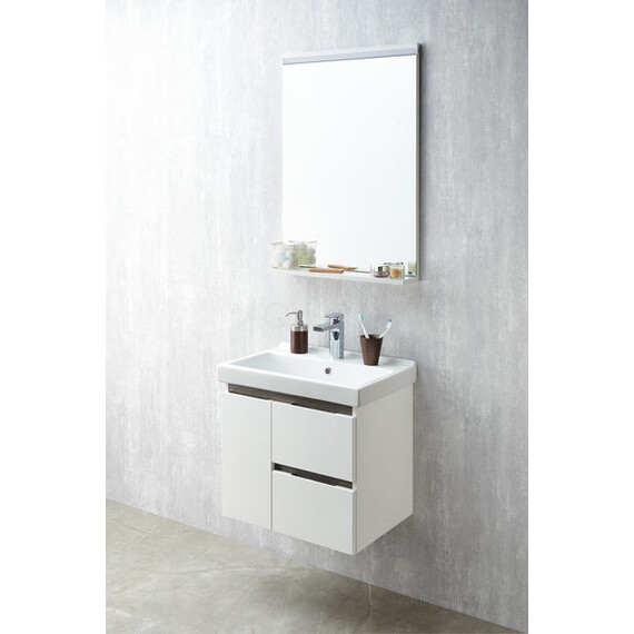 ТУМБА С РАКОВИНОЙ AQUATON РЕНЕ 60 БЕЛЫЙ, ГРЕЦКИЙ ОРЕХ