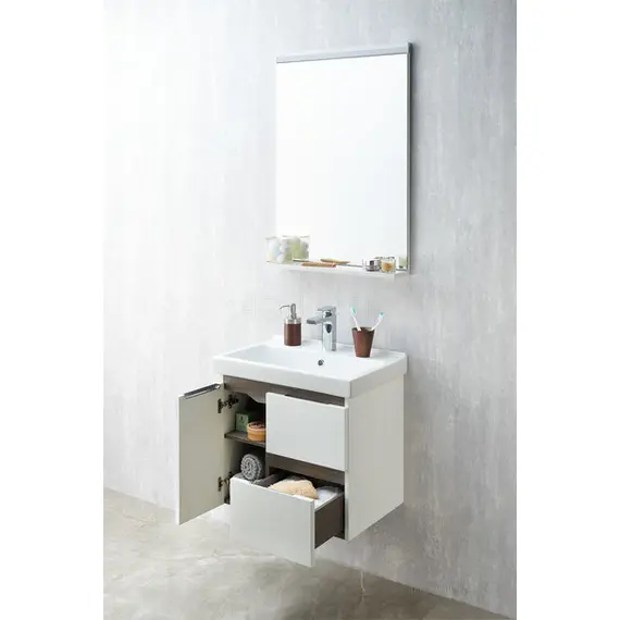 ТУМБА С РАКОВИНОЙ AQUATON РЕНЕ 60 БЕЛЫЙ, ГРЕЦКИЙ ОРЕХ