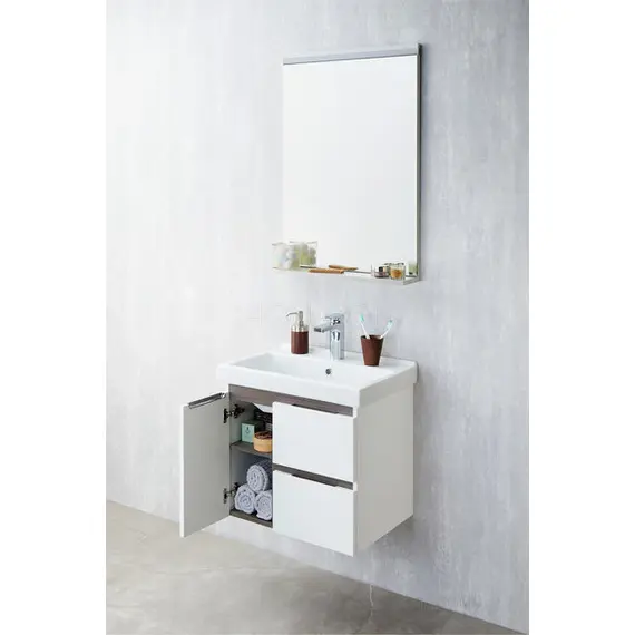 ТУМБА С РАКОВИНОЙ AQUATON РЕНЕ 60 БЕЛЫЙ, ГРЕЦКИЙ ОРЕХ