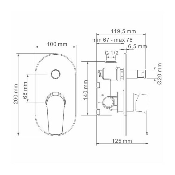 СМЕСИТЕЛЬ ДЛЯ ДУША WASSERKRAFT DILL 6151