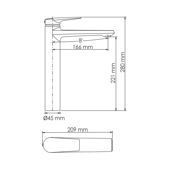 СМЕСИТЕЛЬ ДЛЯ УМЫВАЛЬНИКА WASSERKRAFT WIESE 8403H