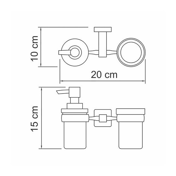 ДЕРЖАТЕЛЬ СТАКАНА И ДОЗАТОРА WASSERKRAFT LIPPE K-6589