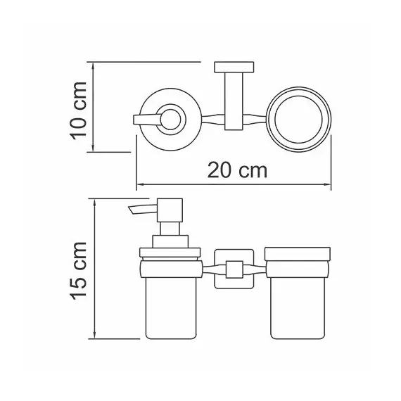 ДЕРЖАТЕЛЬ СТАКАНА И ДОЗАТОРА WASSERKRAFT LIPPE K-6589