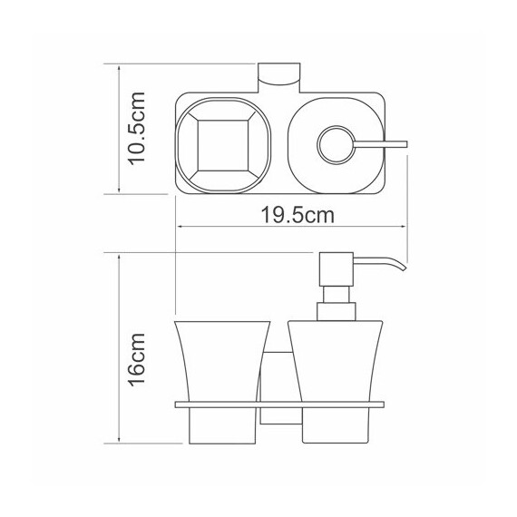 ДЕРЖАТЕЛЬ СТАКАНА И ДОЗАТОРА WASSERKRAFT EXTER K-5289