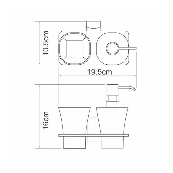 ДЕРЖАТЕЛЬ СТАКАНА И ДОЗАТОРА WASSERKRAFT EXTER K-5289