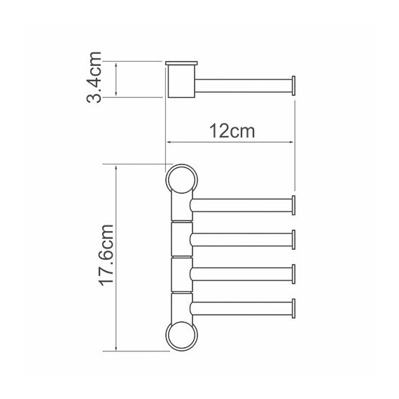 ДЕРЖАТЕЛЬ ПОЛОТЕНЕЦ ЧЕТВЕРНОЙ WASSERKRAFT K-1054