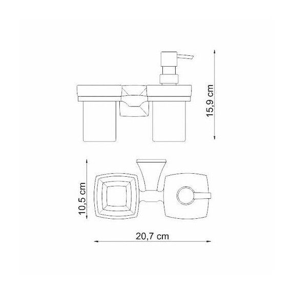 ДЕРЖАТЕЛЬ СТАКАНА И ДОЗАТОРА WASSERKRAFT WERN K-2589 ДЕРЖАТЕЛЬ СТАКАНА И ДОЗАТОРА WASSERKRAFT WERN K-2589