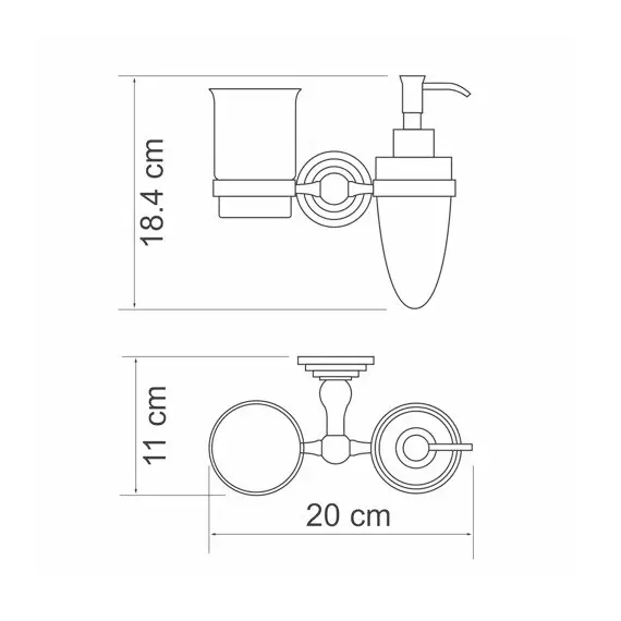 ДЕРЖАТЕЛЬ СТАКАНА И ДОЗАТОРА WASSERKRAFT AMMER K-7089