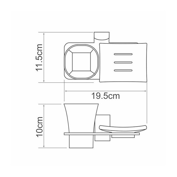 ДЕРЖАТЕЛЬ СТАКАНА И МЫЛЬНИЦЫ WASSERKRAFT LEINE K-5026