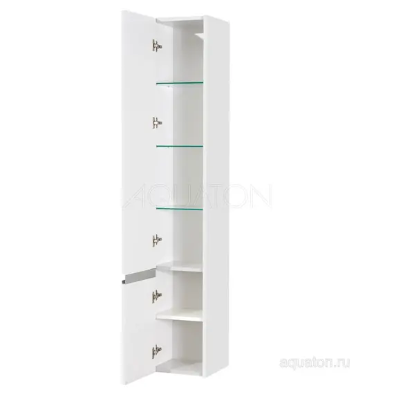 ШКАФ - КОЛОННА AQUATON КАПРИ ЛЕВЫЙ БЕЛЫЙ ГЛЯНЕЦ