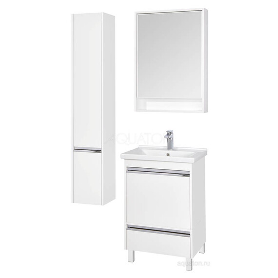 ШКАФ - КОЛОННА AQUATON КАПРИ ЛЕВЫЙ БЕЛЫЙ ГЛЯНЕЦ