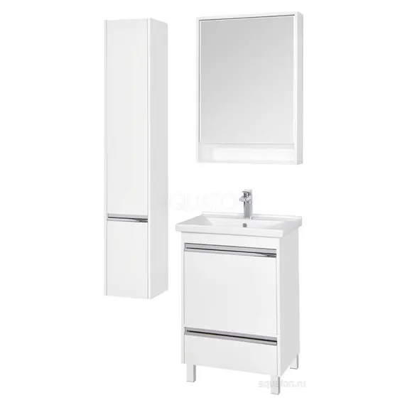 ШКАФ - КОЛОННА AQUATON КАПРИ ЛЕВЫЙ БЕЛЫЙ ГЛЯНЕЦ