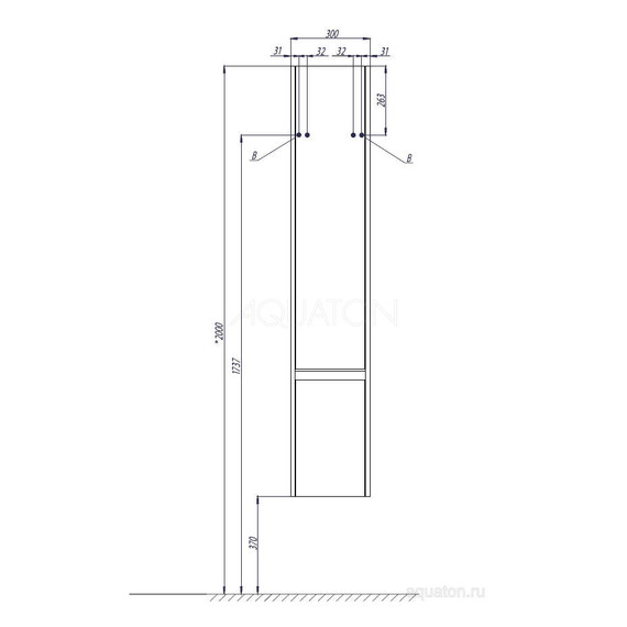 ШКАФ - КОЛОННА AQUATON КАПРИ ЛЕВЫЙ БЕТОН ПАЙН
