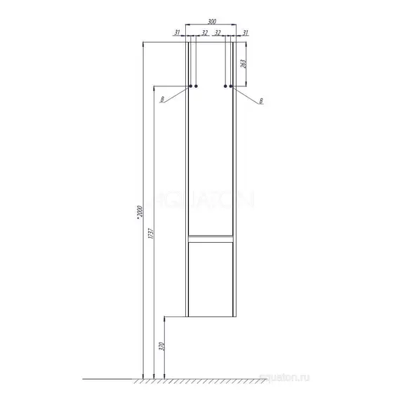ШКАФ - КОЛОННА AQUATON КАПРИ ПРАВЫЙ БЕТОН ПАЙН