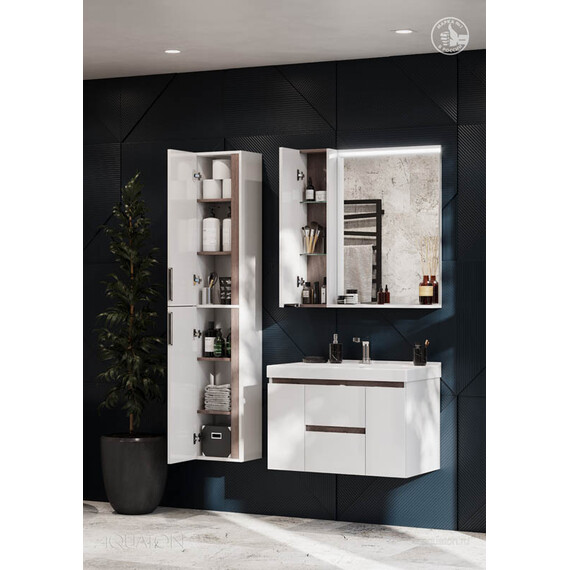 ШКАФ - КОЛОННА AQUATON РЕНЕ БЕЛЫЙ, ГРЕЦКИЙ ОРЕХ