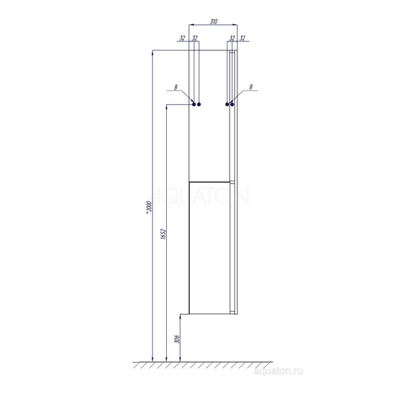 ШКАФ - КОЛОННА AQUATON РЕНЕ БЕЛЫЙ, ГРЕЦКИЙ ОРЕХ