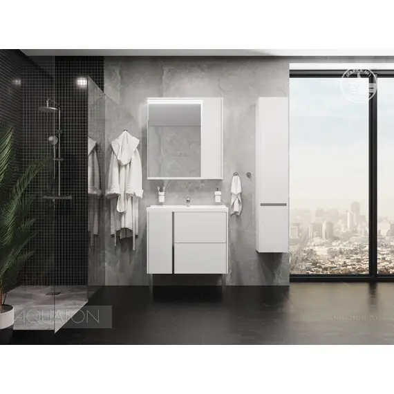 ШКАФ - КОЛОННА AQUATON СТОУН ЛЕВЫЙ БЕЛЫЙ