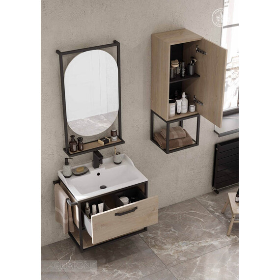 ШКАФЧИК AQUATON ЛОФТ ФАБРИК ДУБ ЭНДГРЕЙН