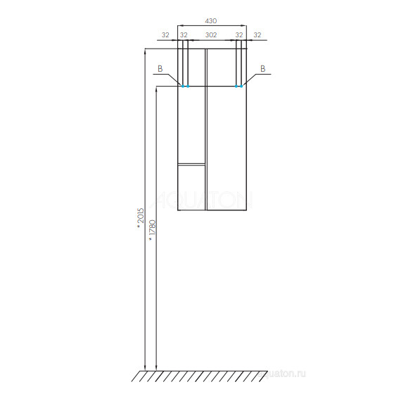 ШКАФЧИК AQUATON МОДУЛЬ МИШЕЛЬ 43 ДУБ РУСТИКАЛЬНЫЙ, ФЬОРД