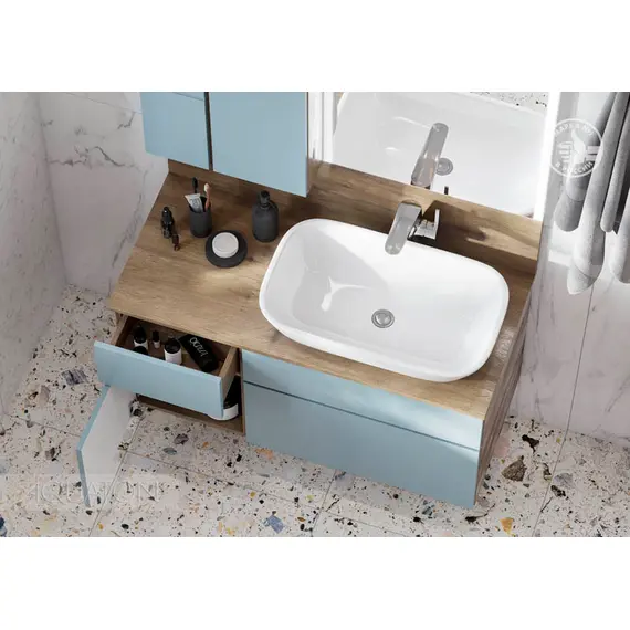 ТУМБА AQUATON МИШЕЛЬ 100 ДУБ РУСТИКАЛЬНЫЙ, ФЬОРД С РАКОВИНОЙ INFINITI И СТОЛЕШНИЦЕЙ ИЗ ВЛДСП