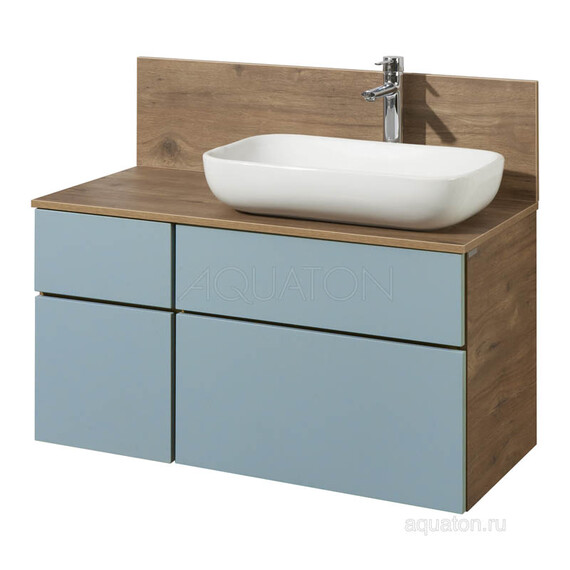 ТУМБА AQUATON МИШЕЛЬ 100 ДУБ РУСТИКАЛЬНЫЙ, ФЬОРД С РАКОВИНОЙ INFINITI И СТОЛЕШНИЦЕЙ ИЗ ВЛДСП