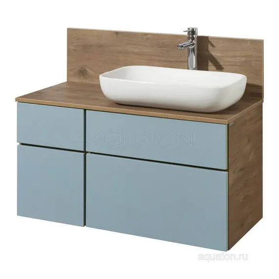 ТУМБА AQUATON МИШЕЛЬ 100 ДУБ РУСТИКАЛЬНЫЙ, ФЬОРД С РАКОВИНОЙ INFINITI И СТОЛЕШНИЦЕЙ ИЗ ВЛДСП
