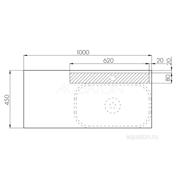 ТУМБА AQUATON МИШЕЛЬ 100 ДУБ РУСТИКАЛЬНЫЙ, ФЬОРД С РАКОВИНОЙ INFINITI И СТОЛЕШНИЦЕЙ ИЗ ВЛДСП