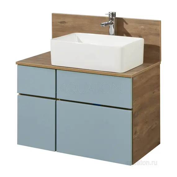 ТУМБА AQUATON МИШЕЛЬ 80 ДУБ РУСТИКАЛЬНЫЙ, ФЬОРД С РАКОВИНОЙ INFINITI И СТОЛЕШНИЦЕЙ ИЗ ВЛДСП