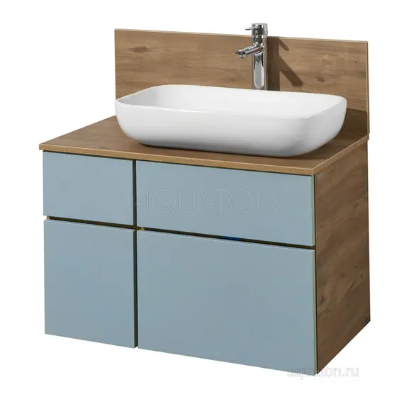 ТУМБА AQUATON МИШЕЛЬ 80 ДУБ РУСТИКАЛЬНЫЙ, ФЬОРД С РАКОВИНОЙ INFINITI И СТОЛЕШНИЦЕЙ ИЗ ВЛДСП