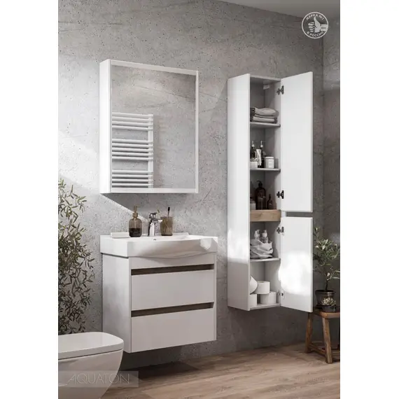 ТУМБА С РАКОВИНОЙ AQUATON НОРТОН 65 БЕЛАЯ