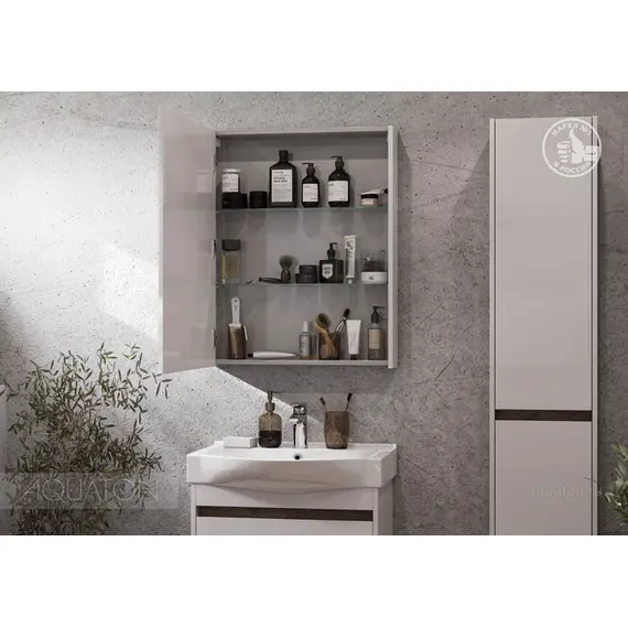 ТУМБА С РАКОВИНОЙ AQUATON НОРТОН 65 БЕЛАЯ