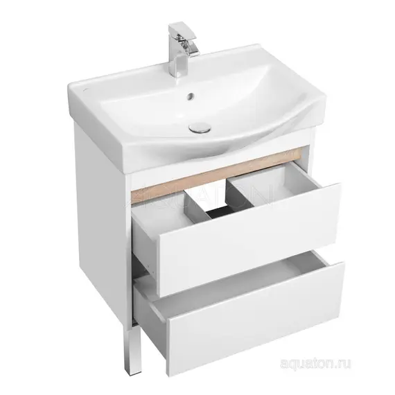 ТУМБА С РАКОВИНОЙ AQUATON НОРТОН 65 БЕЛАЯ