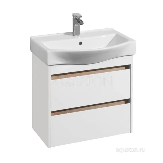 ТУМБА С РАКОВИНОЙ AQUATON НОРТОН 65 БЕЛАЯ