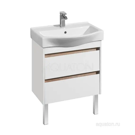 ТУМБА С РАКОВИНОЙ AQUATON НОРТОН 65 БЕЛАЯ