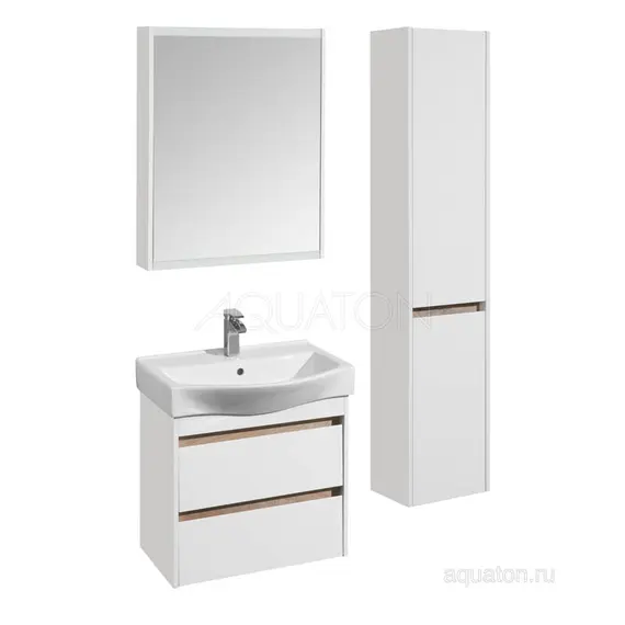 ТУМБА С РАКОВИНОЙ AQUATON НОРТОН 65 БЕЛАЯ