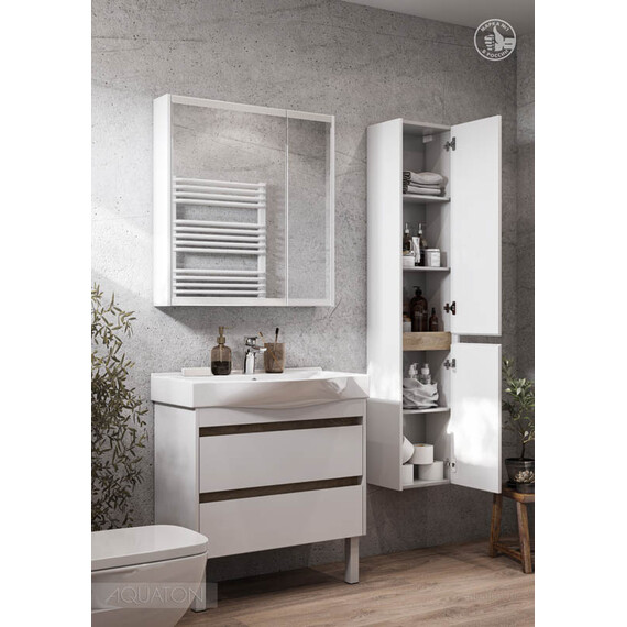 ТУМБА С РАКОВИНОЙ AQUATON НОРТОН 80 БЕЛАЯ