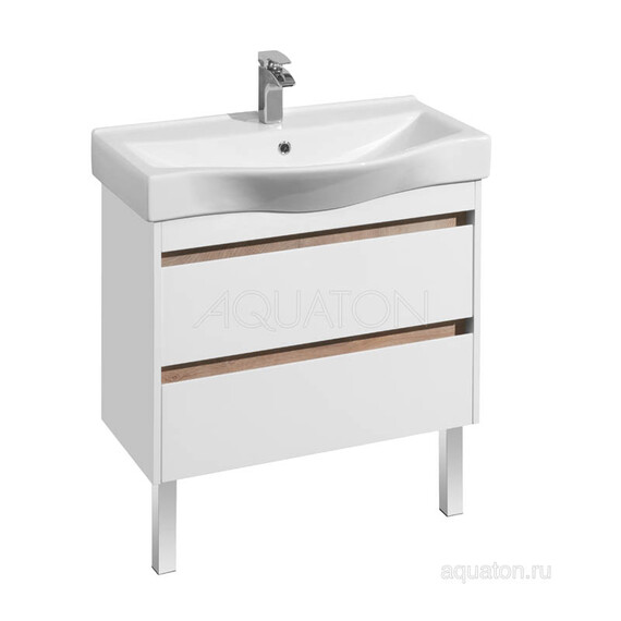 ТУМБА С РАКОВИНОЙ AQUATON НОРТОН 80 БЕЛАЯ