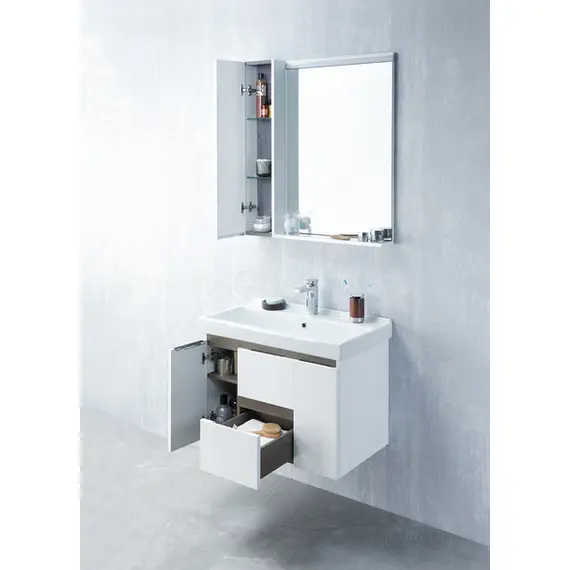 ТУМБА С РАКОВИНОЙ AQUATON РЕНЕ 80 БЕЛЫЙ, ГРЕЦКИЙ ОРЕХ