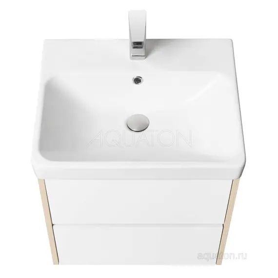 ТУМБА С РАКОВИНОЙ AQUATON СКАНДИ 55 БЕЛАЯ, ДУБ ВЕРОНА
